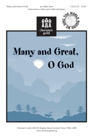 Many and Great, O God Unison/Two-Part choral sheet music cover Thumbnail